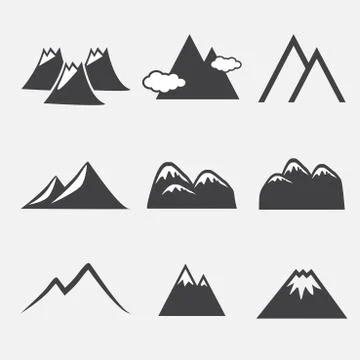 Mountain icons Stock Illustration