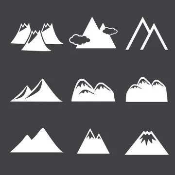 Mountain icons Stock Illustration