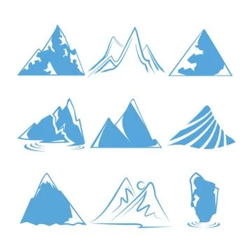 Mountain icons Illustrazione stock
