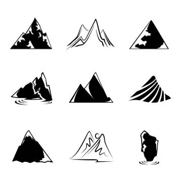 Mountain icons Illustrazione stock