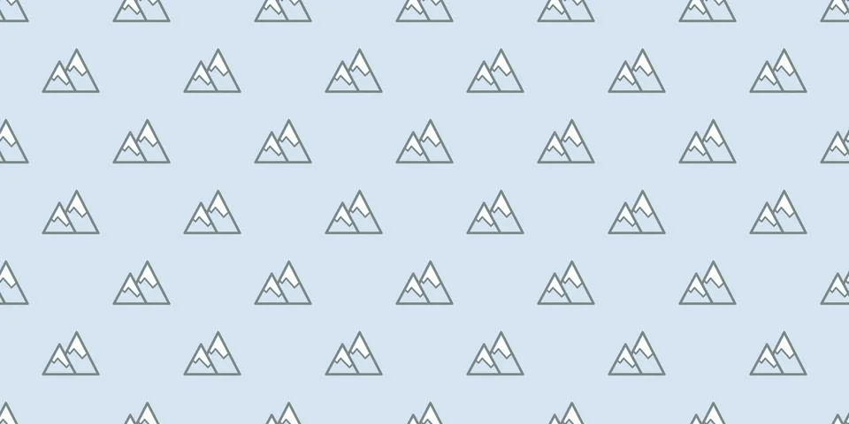 Mountain icons, seamless repeat pattern vector background 스톡 일러스트