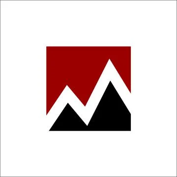 Mountain with initials m logo vector Stock Illustration