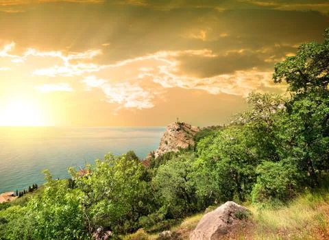 Mountain Iphigenia at dawn Stock Photos