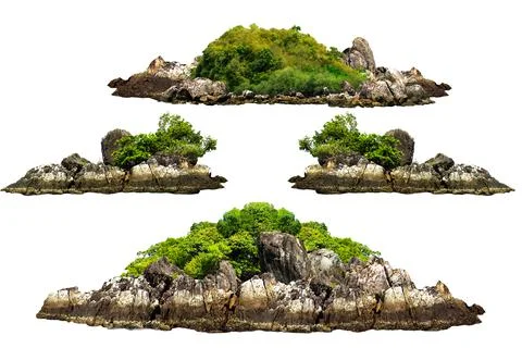 Mountain isolate on white background Stock Photos