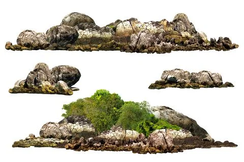 Mountain isolate on white background Stock Photos