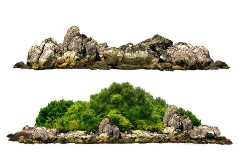 Mountain isolate on white background Stock Photos