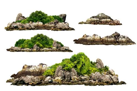 Mountain isolate on white background Stock Photos