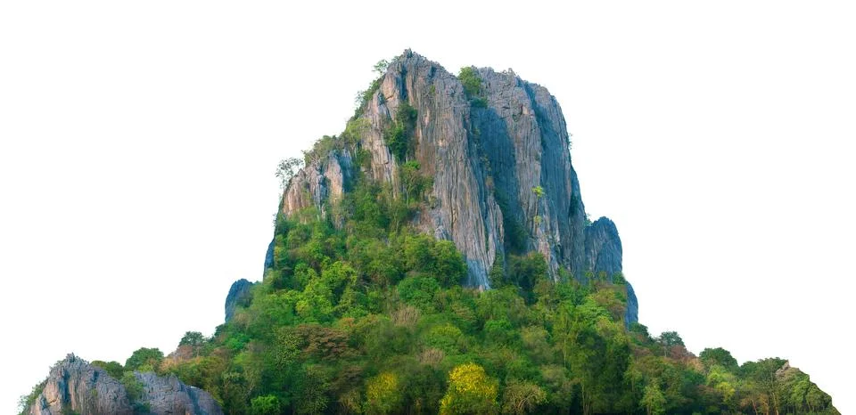 Mountain isolate on white background Stock Photos
