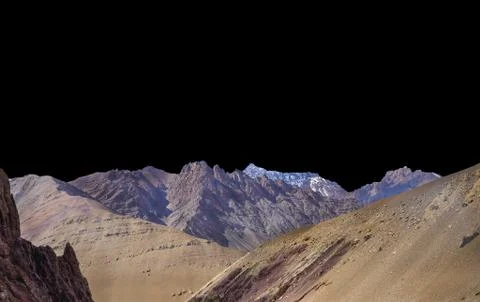 Mountain isolated on black background Foto stock