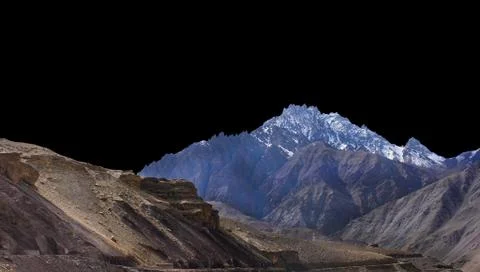 Mountain isolated on black background Stock-Fotos