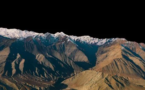 Mountain isolated on black background Stock Photos