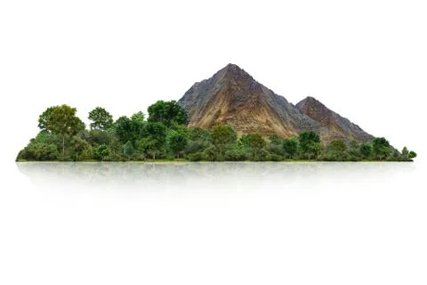 Mountain isolated on white background Stock Photos