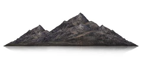 Mountain isolated on white background. Stock Photos