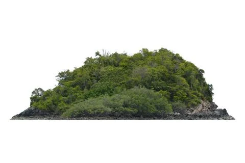 Mountain isolated on white background. Stock Photos