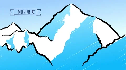 Mountain K2,  Mount Godwin-Austen, Build-Up Animation Stock Footage 63762971