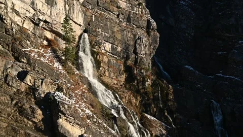 Mountain karst springs with bits of snow (slow motion) Stock-Footage 260832049