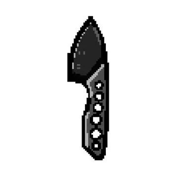 Mountain knife camping pixel art vector illustration 스톡 일러스트