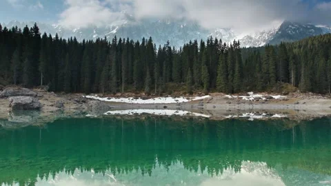 Mountain ladscape time lapse: Carezza lake in the Dolomites, South Tyrol, Italy Stock Footage 317320994