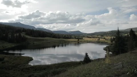 Mountain Lake and Forest Time Lapse Video stock 9061392