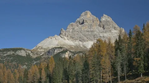 Mountain Lake And Tre Cime De Lavaredo Dolomites Stock Footage 81601844