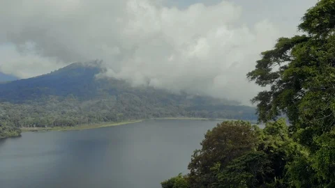 Mountain lake on Bali Stock Footage 96327786