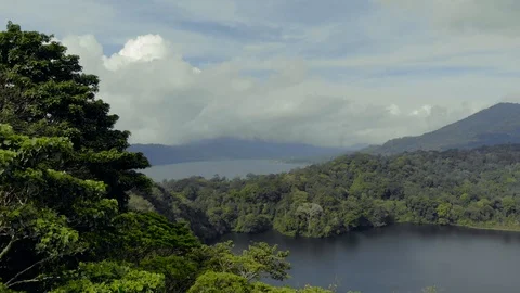 Mountain lake on Bali Stock Footage 96328137