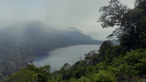 Mountain lake on Bali Stock Footage 96328995