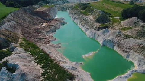 Mountain lake with blue water. Reflection in the water.Aerial View. Stock Footage 156465347