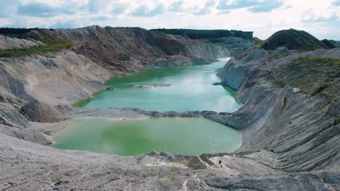 Mountain lake with blue water. Reflection in the water.Aerial View. Stock Footage 156475401