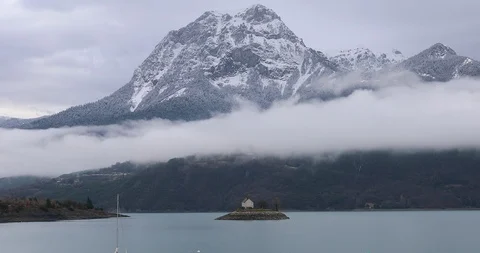 Mountain Lake Clouds Time Lapse Stock Footage 123607400