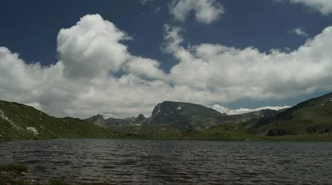 Mountain Lake Clouds Timelapse 4K Stock Footage 65291937