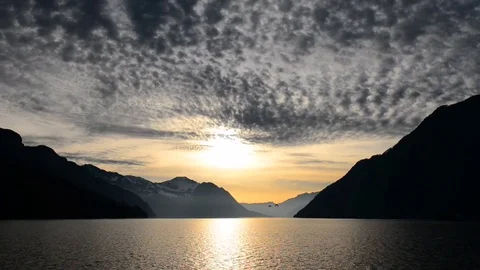 On a mountain lake Stock Footage 73590682