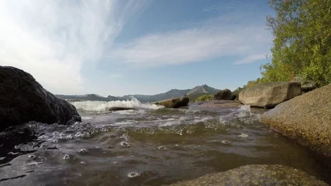 Mountain Lake Stock Footage 80213937
