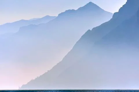 Mountain on lake garda Stock Photos