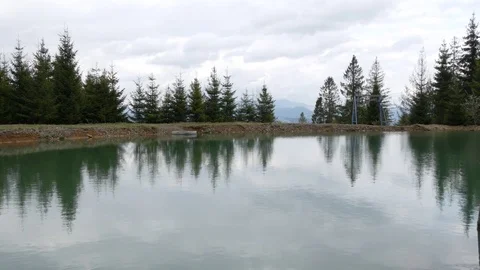Mountain Lake. Horizontal panning. Stock Footage 76750279