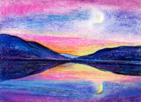 Mountain lake Stock Illustration