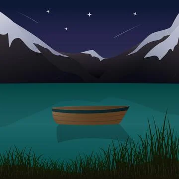 Mountain Lake Stock Illustration