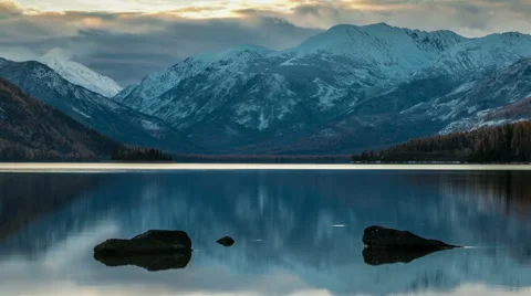 Mountain lake landscape. Time lapse. Stock Footage 62232841