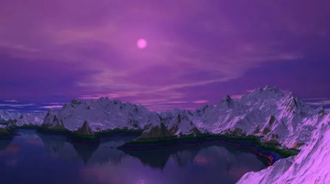 Mountain lake. A moonlight night. Stock Footage 8660267
