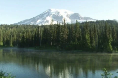 Mountain Lake Pan Stock Footage 335257