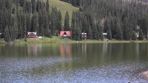 Mountain Lake Pan Stock Footage 101315551