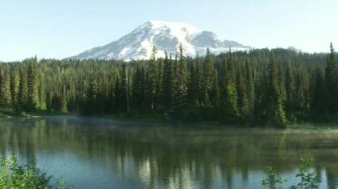 Mountain Lake Pan HD Stock Footage 335256