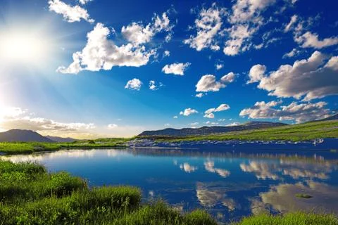 Mountain lake Stock Photos