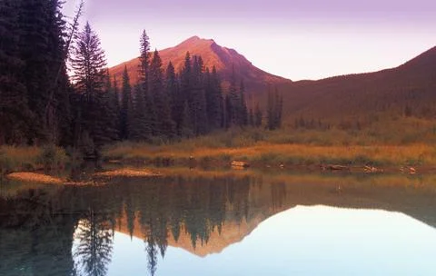 Mountain Lake With Reflection Stock Photos