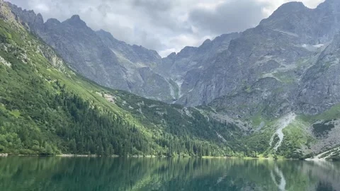 Mountain Lake Reflections: A Mirror to Nature's Soul Stock Footage 272274373