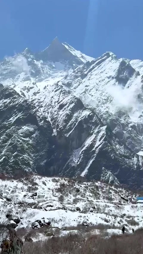 Mountain Lake, Snow Capped Peaks, Alpine Landscape, Crystal Clear Water, Sc.. Stock Footage 337448774