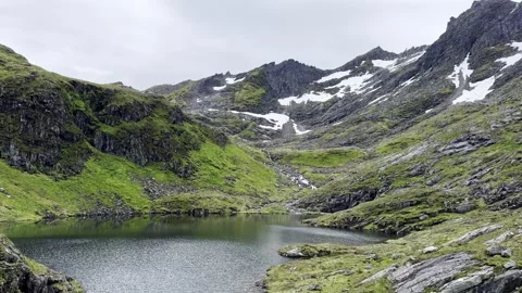 Mountain lake with stunning mountain views Stock Footage 338359178