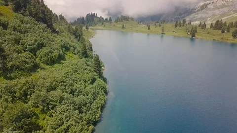 Mountain lake in summer Stockbeeldmateriaal 91852372