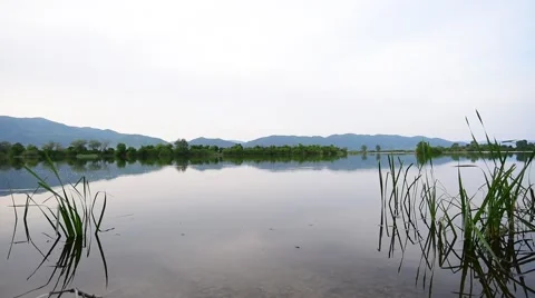 Mountain lake on sunset Stock Footage 50067937