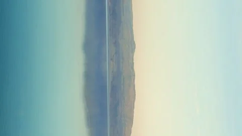 Mountain lake sunset panoramic shot Stock Footage 91159664